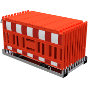 SET | with 20 panel fence | on storage and transport crossbar | without lamp adapter | with red/white foil, type RA2/B | type of barrier NOX red
